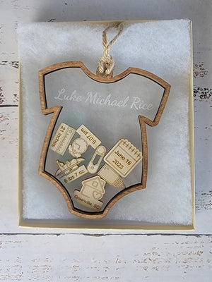 Baby's First Christmas Ornament Onesie Edition by EverLee Creations, Southern home decor detail photo 7