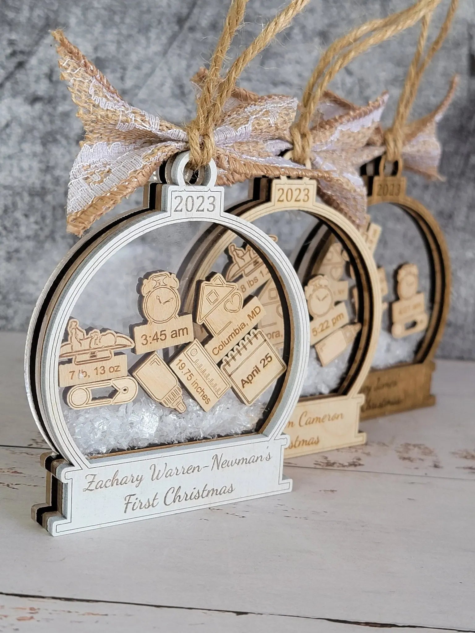 Baby's First Christmas Ornament Snow Globe Edition by EverLee Creations, Southern home decor main product photo