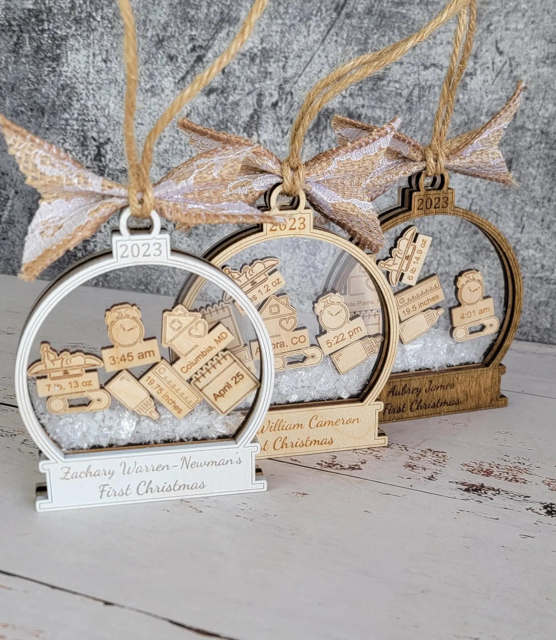 Baby's First Christmas Ornament Snow Globe Edition by EverLee Creations, Southern home decor detail photo 2