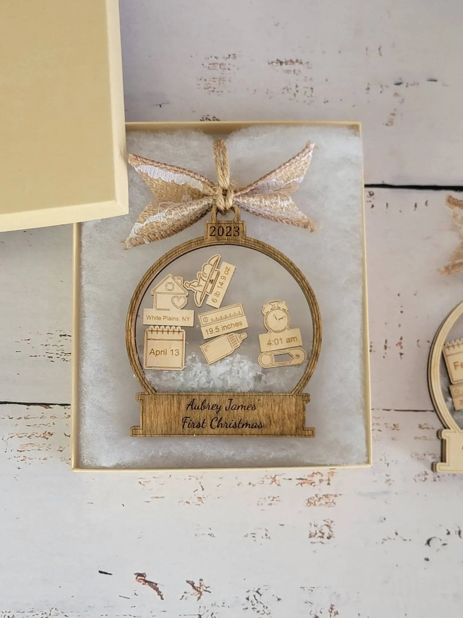 Baby's First Christmas Ornament Snow Globe Edition by EverLee Creations, Southern home decor detail photo 4