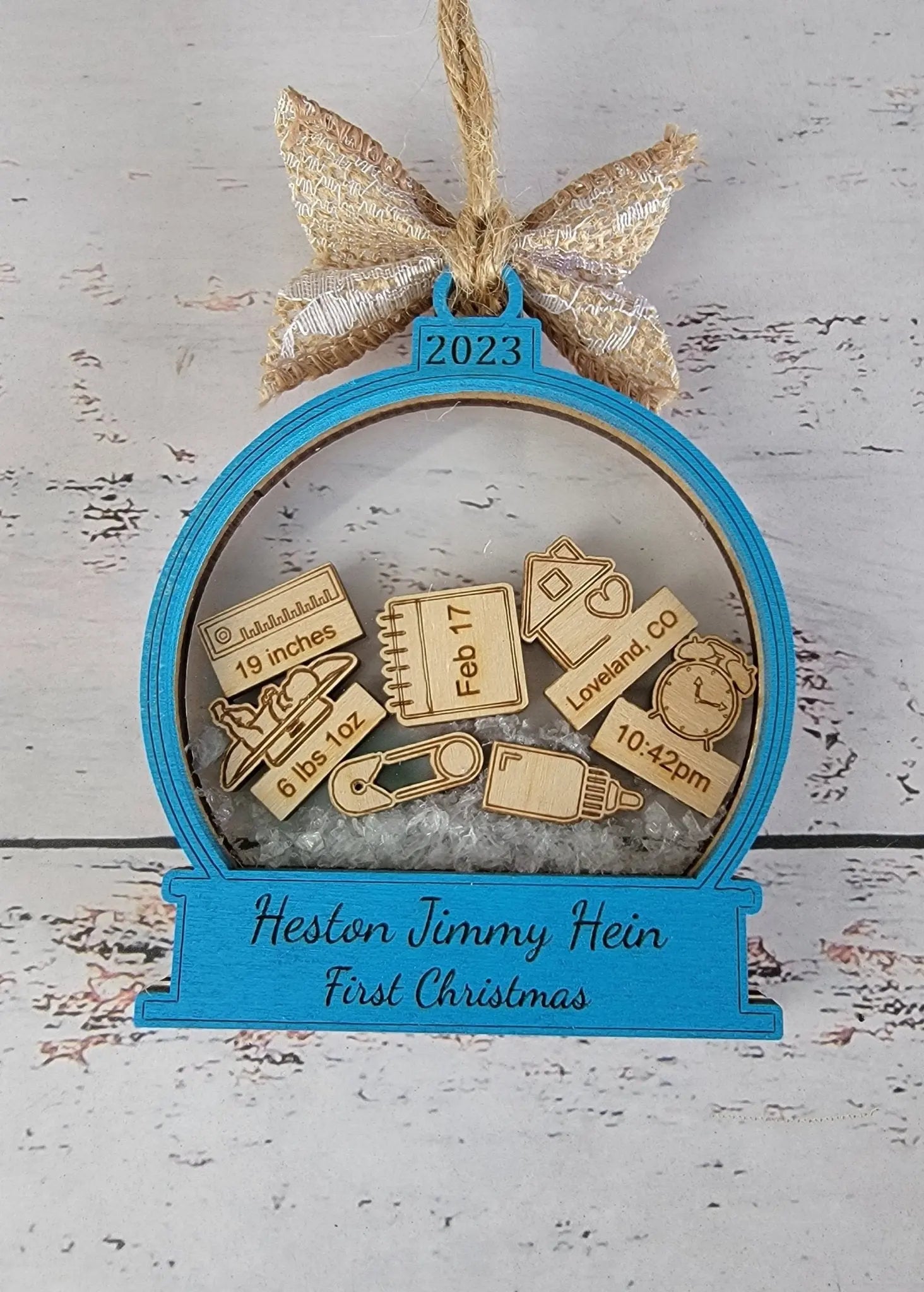 Baby's First Christmas Ornament Snow Globe Edition by EverLee Creations, Southern home decor detail photo 5