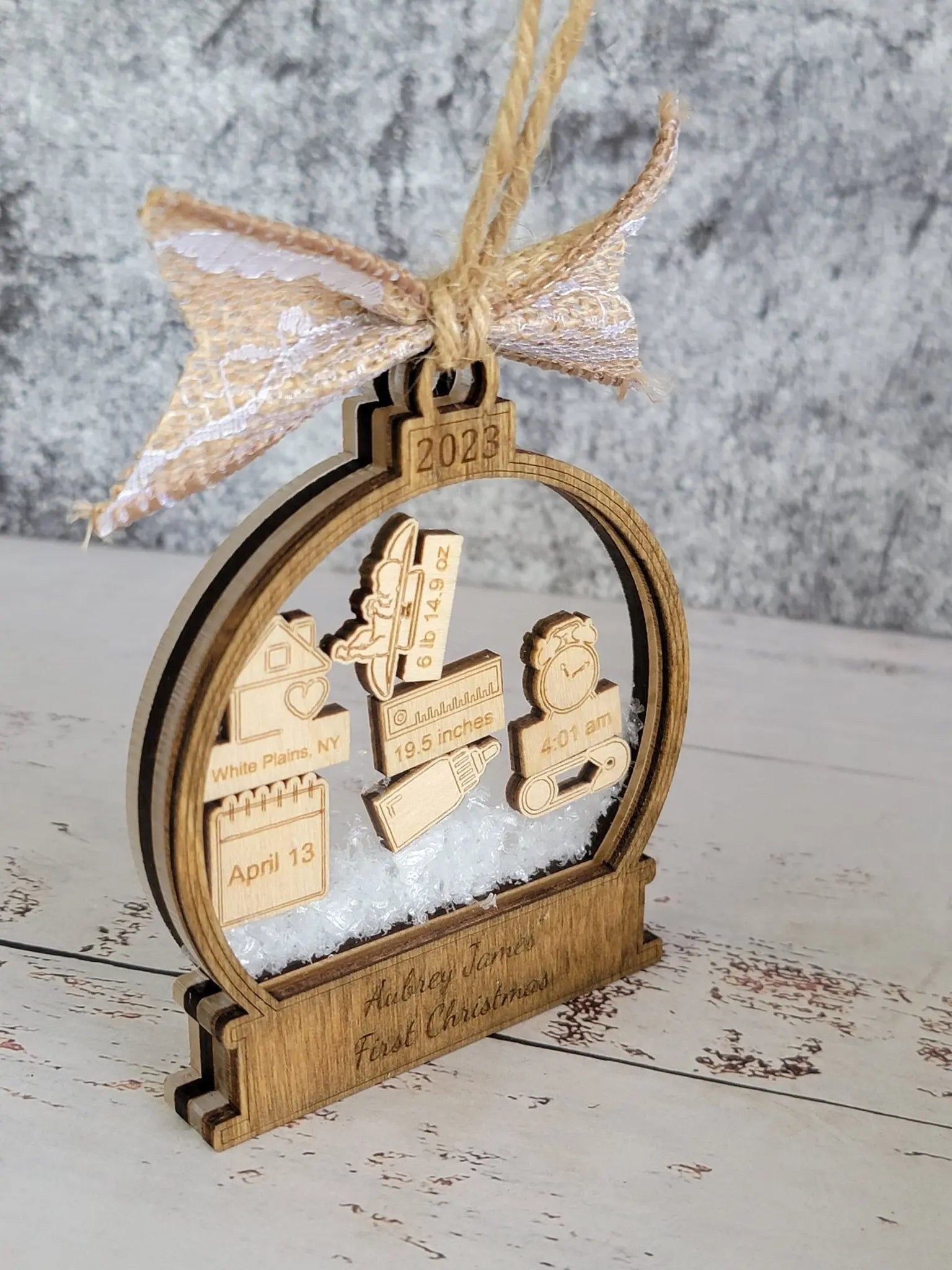 Baby's First Christmas Ornament Snow Globe Edition by EverLee Creations, Southern home decor detail photo 6