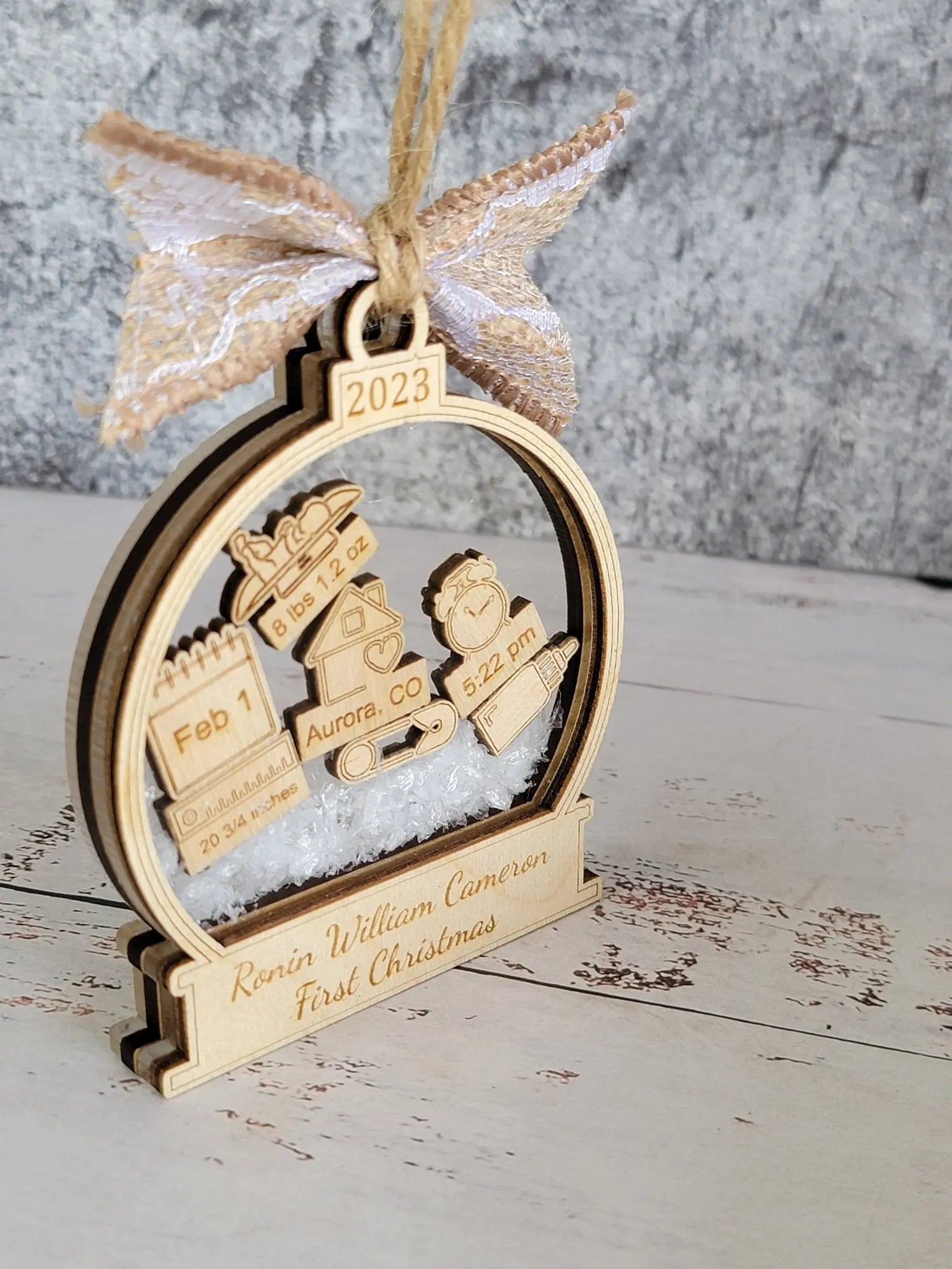 Baby's First Christmas Ornament Snow Globe Edition by EverLee Creations, Southern home decor detail photo 7