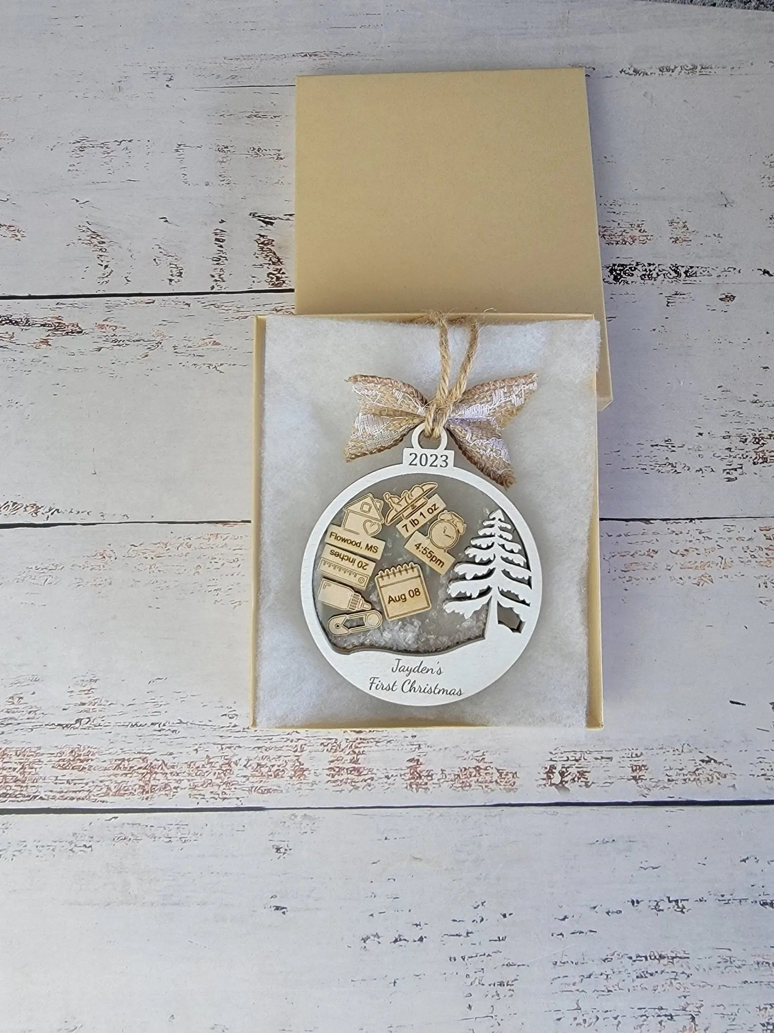 Baby's First Christmas Ornament Tree Edition by EverLee Creations, Southern home decor detail photo 4