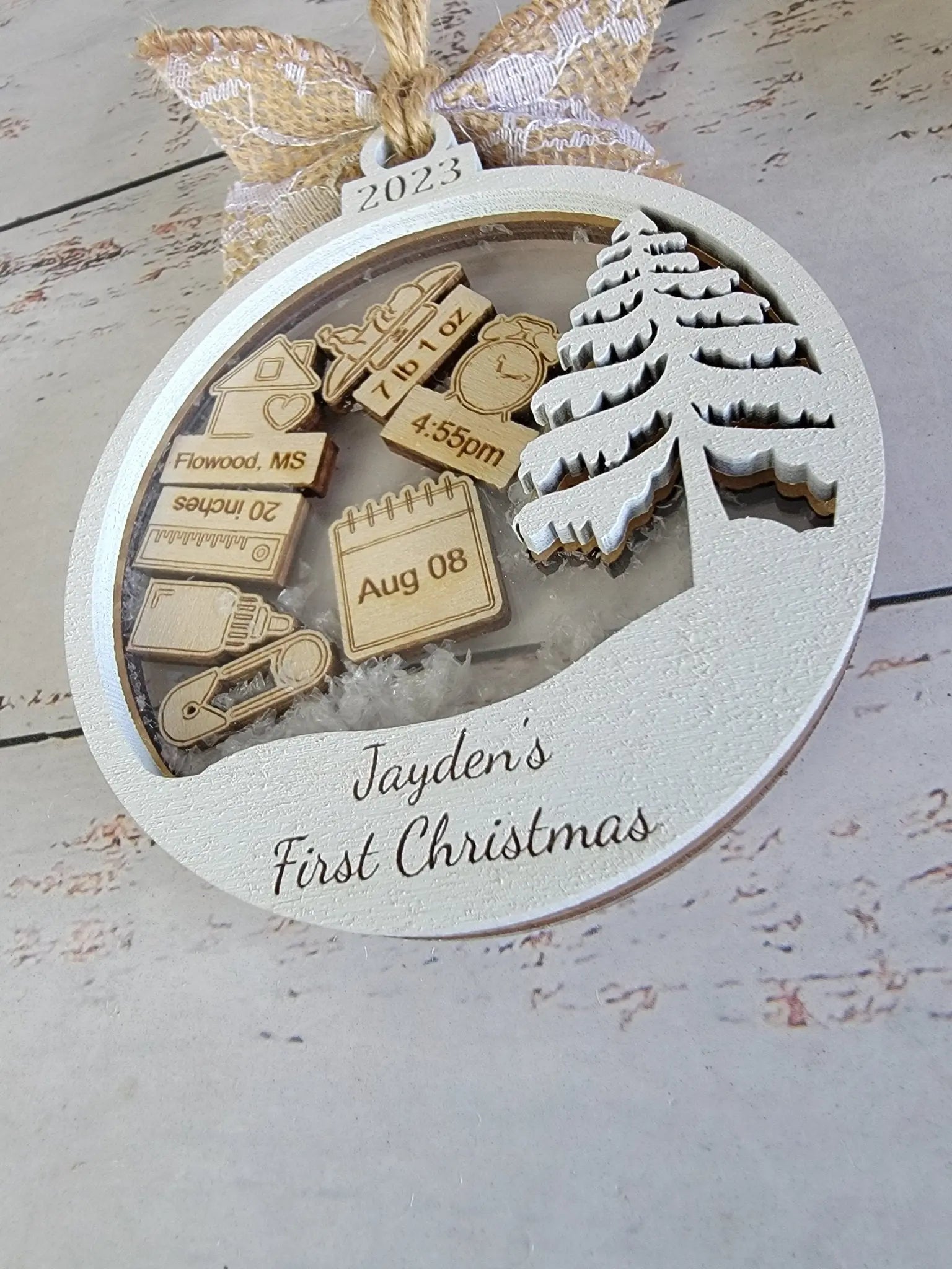 Baby's First Christmas Ornament Tree Edition by EverLee Creations, Southern home decor detail photo 8
