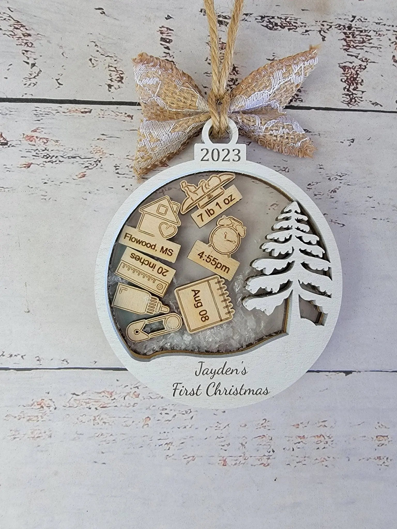 Baby's First Christmas Ornament Tree Edition by EverLee Creations, Southern home decor detail photo 9