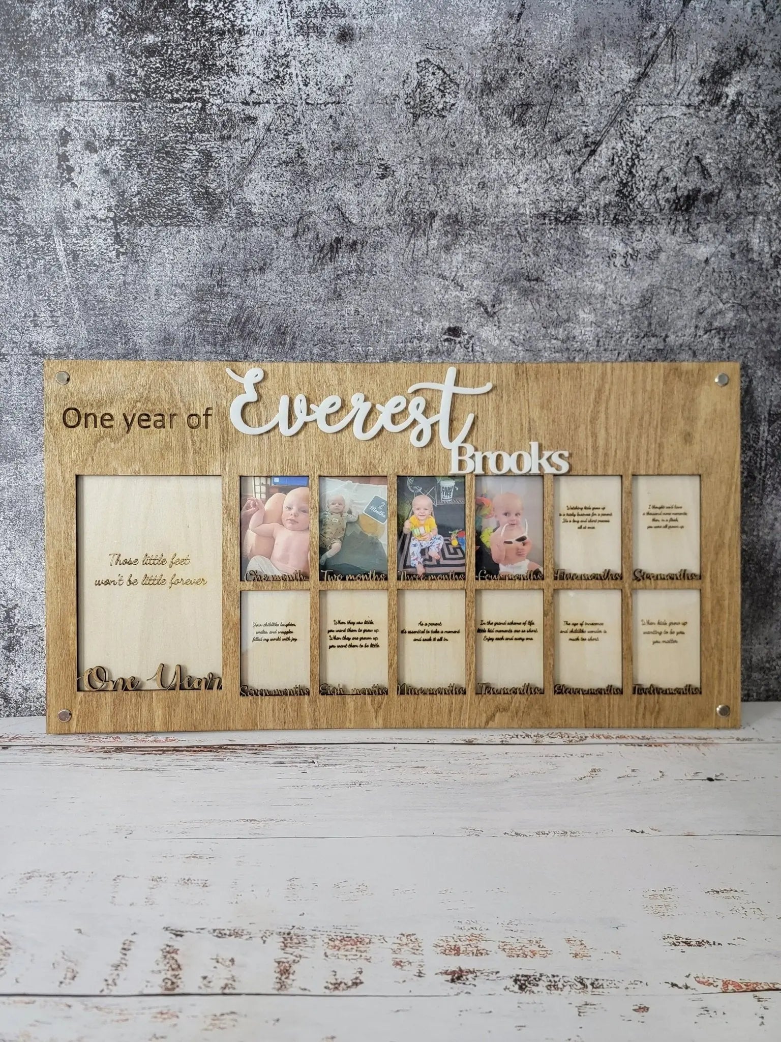 Baby's First Year Personalized Picture Frame by EverLee Creations, children's boutique clothing detail photo 2