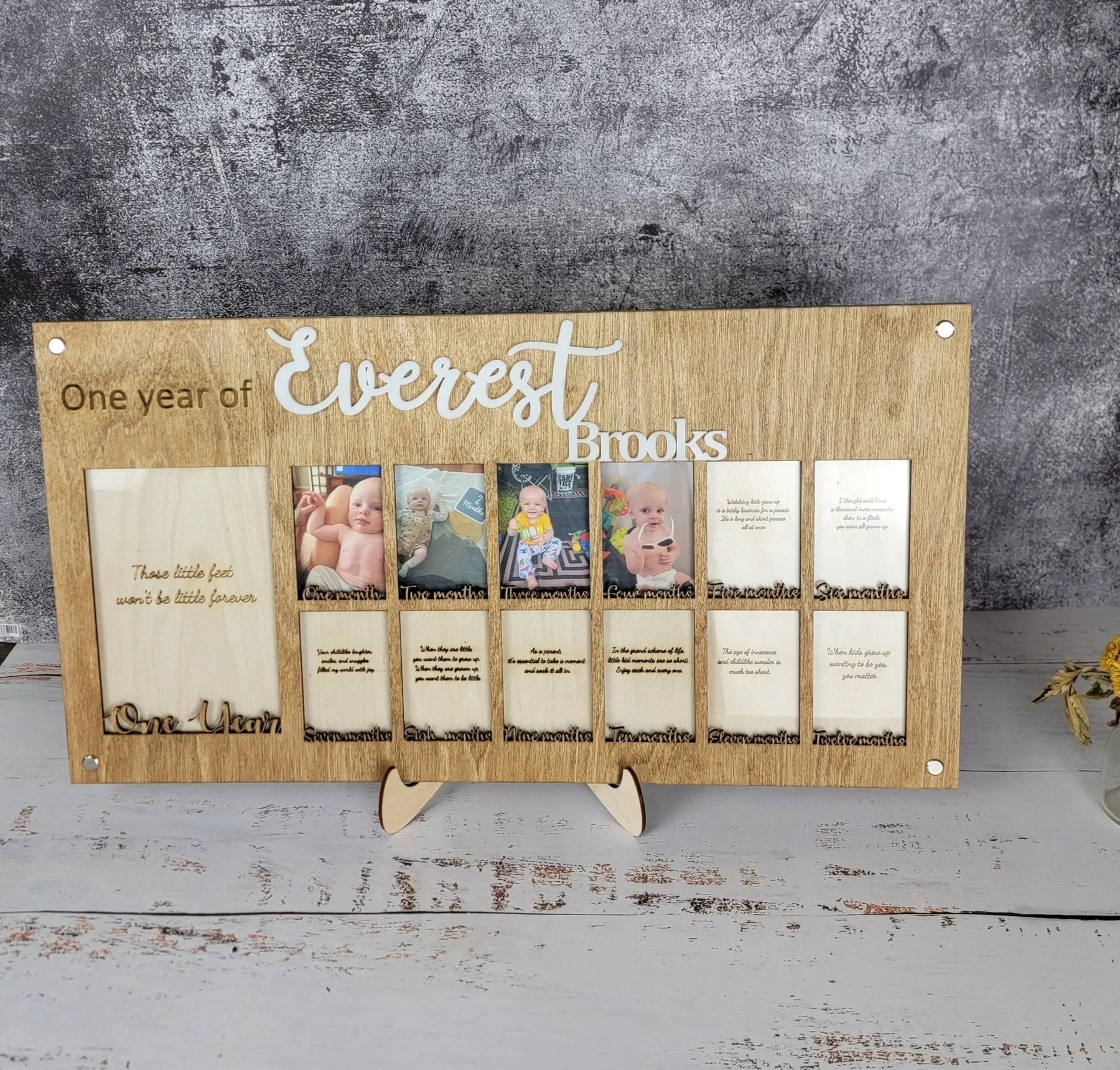 Baby's First Year Personalized Picture Frame by EverLee Creations, children's boutique clothing detail photo 5