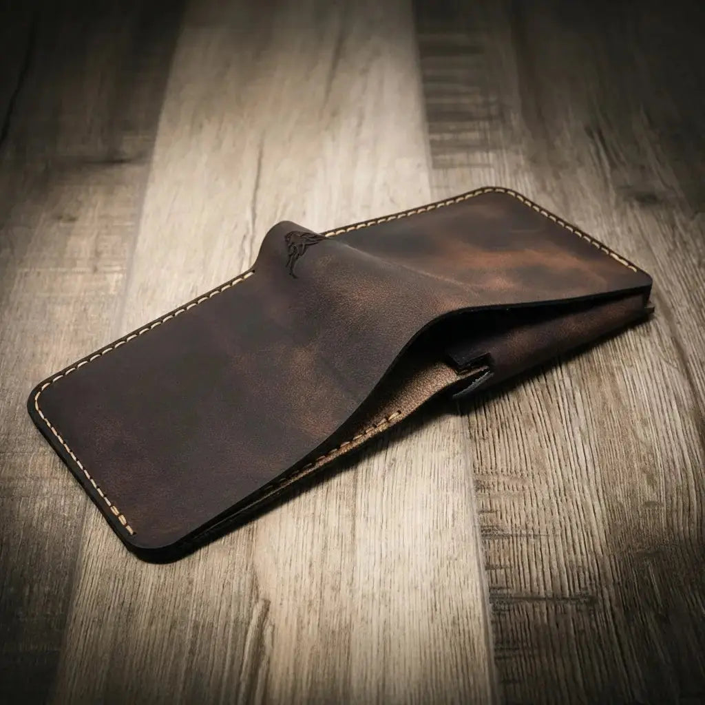 Badge Bifold Wallet by Bull Sheath Leather, handmade leather goods detail photo 11