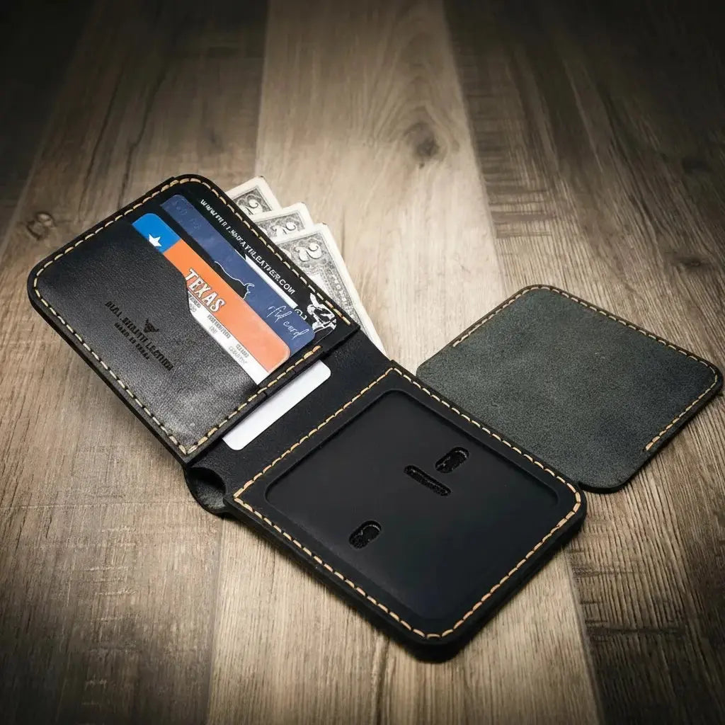 Badge Bifold Wallet by Bull Sheath Leather, handmade leather goods detail photo 20