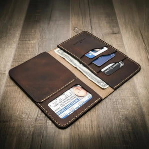 Badge Long Wallet by Bull Sheath Leather, handmade leather goods detail photo 13