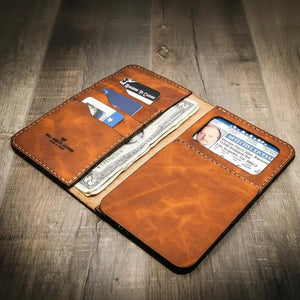 Badge Long Wallet by Bull Sheath Leather, handmade leather goods detail photo 15
