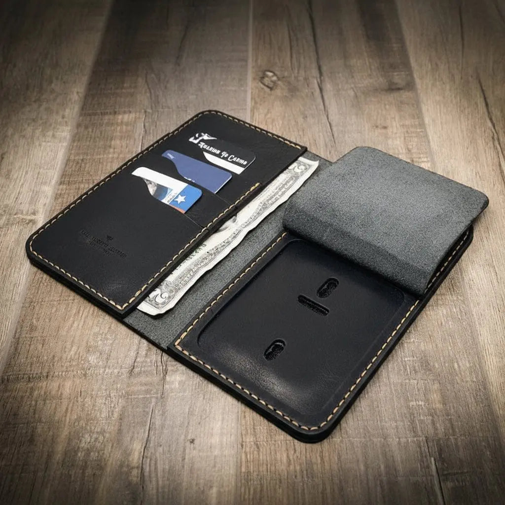 Badge Long Wallet by Bull Sheath Leather, handmade leather goods detail photo 18