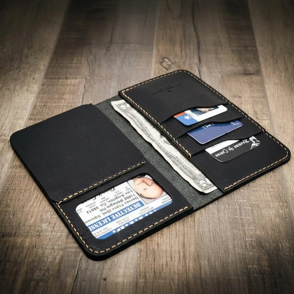 Badge Long Wallet by Bull Sheath Leather, handmade leather goods detail photo 21