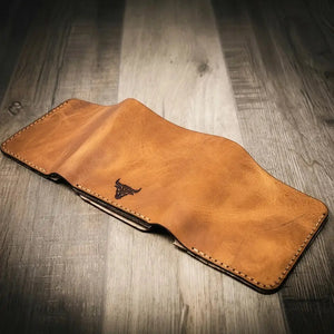 Badge Trifold Wallet by Bull Sheath Leather, handmade leather goods detail photo 6