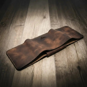 Badge Trifold Wallet by Bull Sheath Leather, handmade leather goods detail photo 13