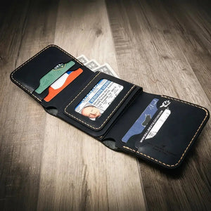 Badge Trifold Wallet by Bull Sheath Leather, handmade leather goods detail photo 24