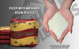America Distressed Stars & Distressed Stripes - Pro Style REC Cornhole Bags – Regulation 6"x6" – Full Set of 8