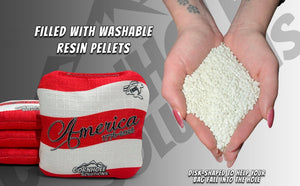 America Stars & Stripes - Pro Style REC Cornhole Bags – Regulation 6"x6" – Full Set of 8