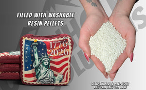 American Stamp Collection - Pro Style REC Cornhole Bags – Regulation 6"x6" – Full Set of 8