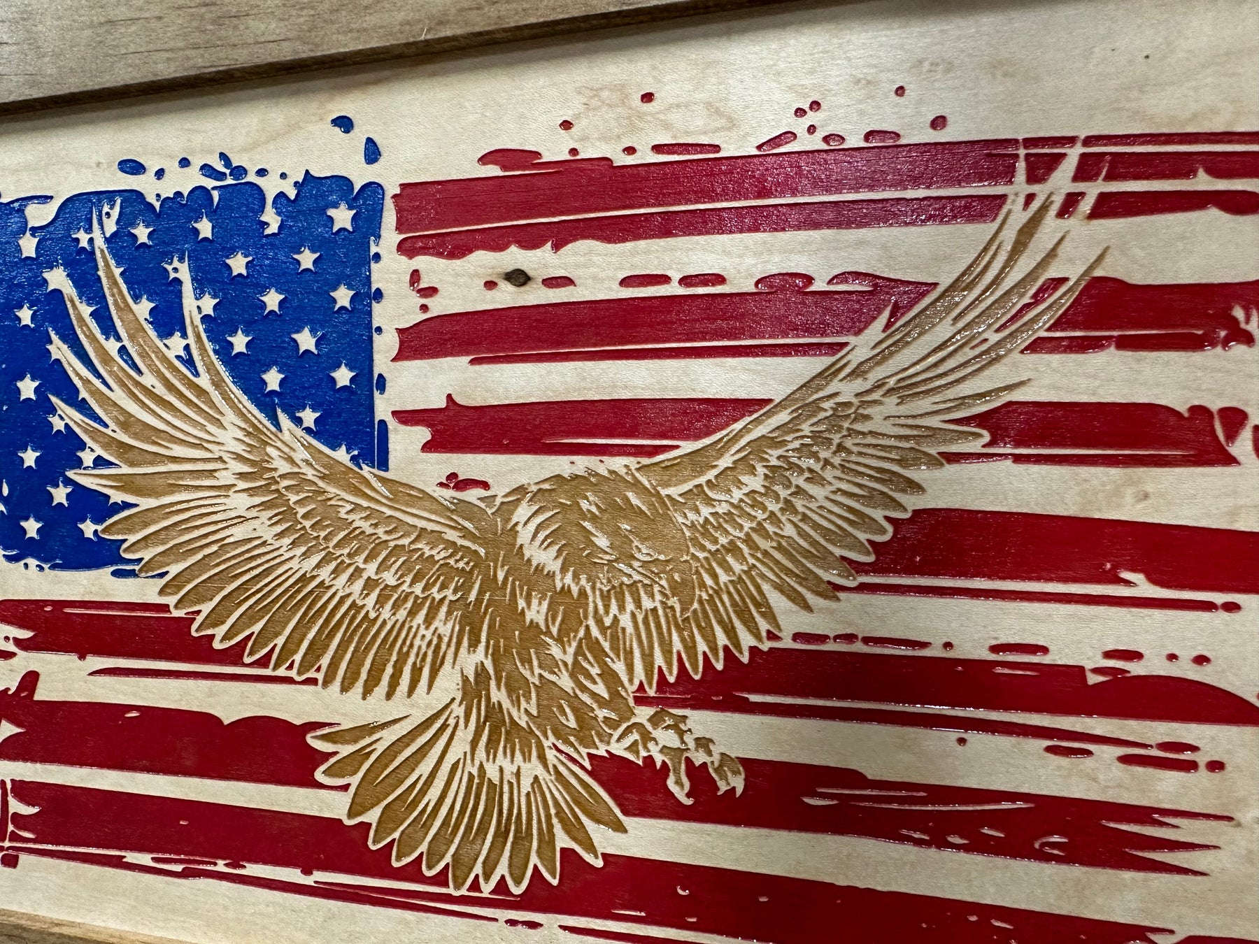 Bald Eagle & American Flag Patriotic Decorative Wall-Mounted Secure Gun Cabinet by Bellewood Designs, Southern home decor detail photo 10