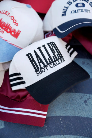 Baller - Black Vintage Trucker Hat by KenzKustomz, Southern lifestyle apparel detail photo 2