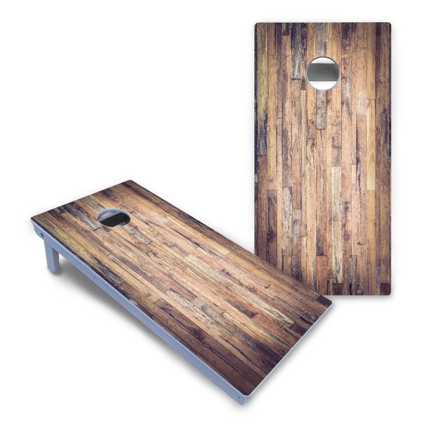 Barnwood Planks Cornhole Boards - All Weather Series by Cornhole Solutions, custom cornhole board detail photo 2