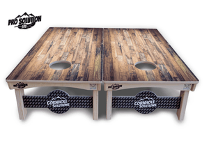 Barnwood Planks Cornhole Boards - Pro Solution Lite Series