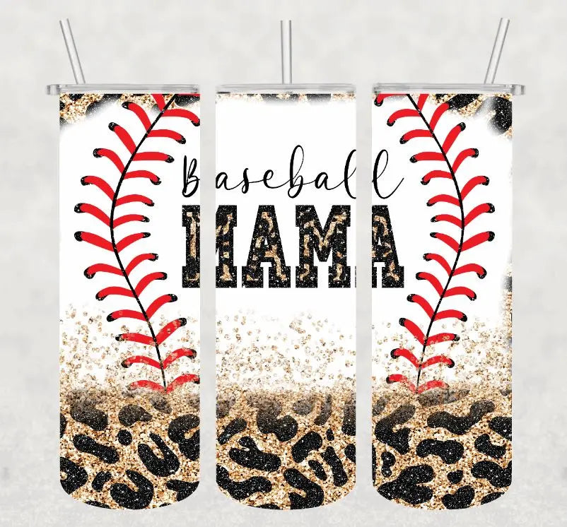 Baseball Mama Tumbler by Southern Backroad Tees LLC, custom drinkware detail photo 2