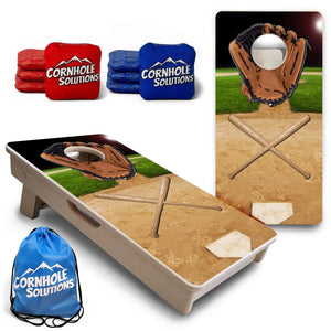 Baseball Theme - Mini or Vacation Size Boards by Cornhole Solutions, custom cornhole board main product photo