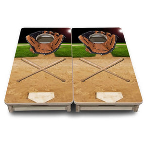 Baseball Theme - Mini or Vacation Size Boards by Cornhole Solutions, custom cornhole board detail photo 2