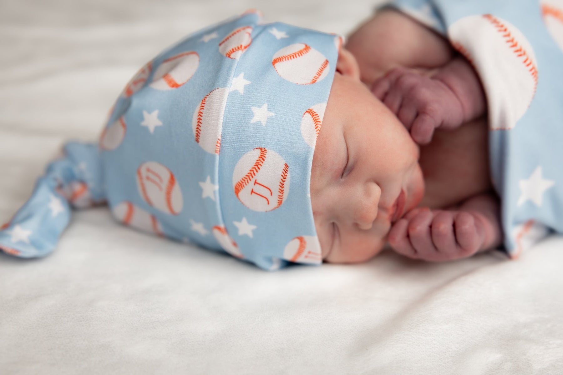 Little Slugger Personalized Baseball Baby Hat or Headband by AGreatBaby — view 3 of 3