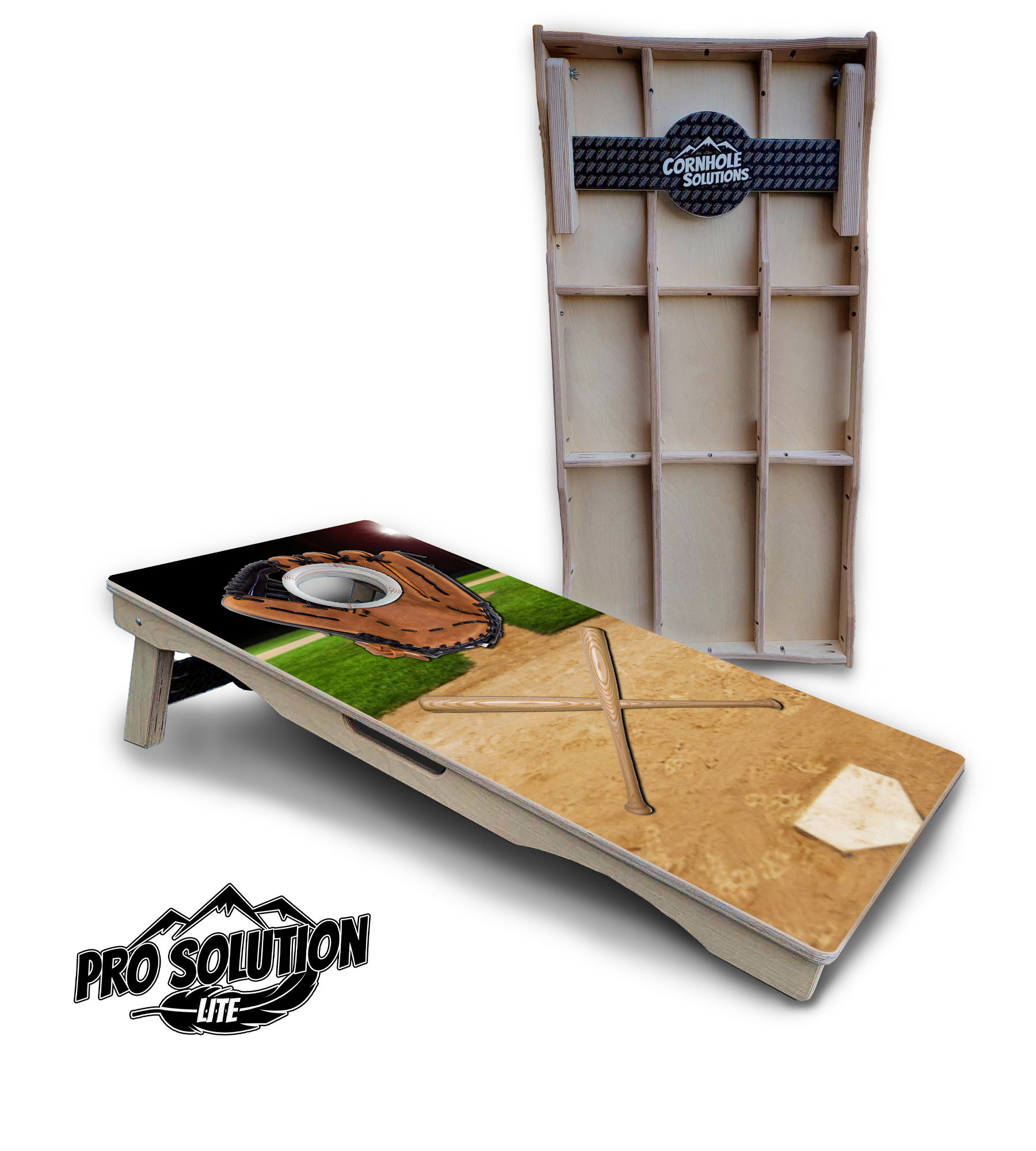 Baseball Theme Cornhole Boards - Pro Solution Lite Series by Cornhole Solutions, custom cornhole board main product photo