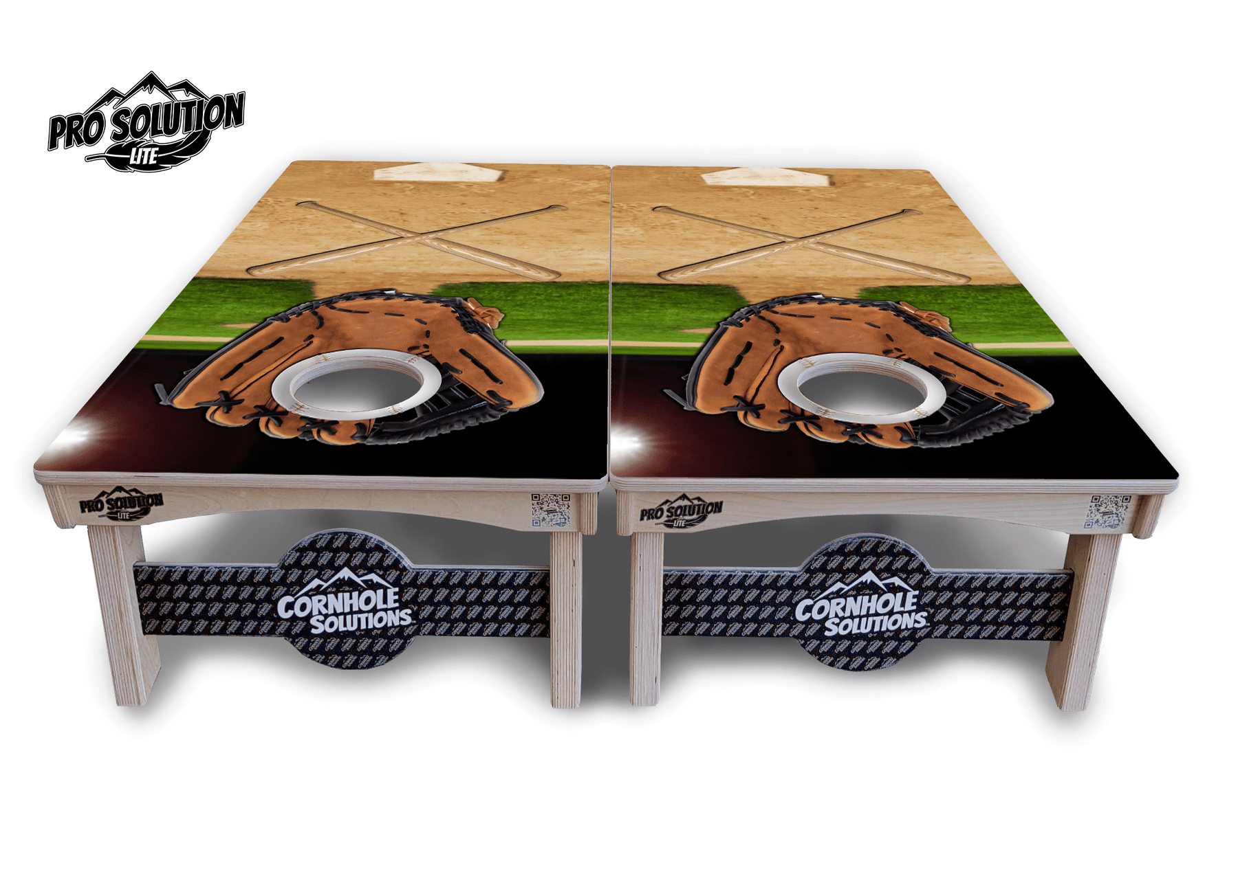 Baseball Theme Cornhole Boards - Pro Solution Lite Series