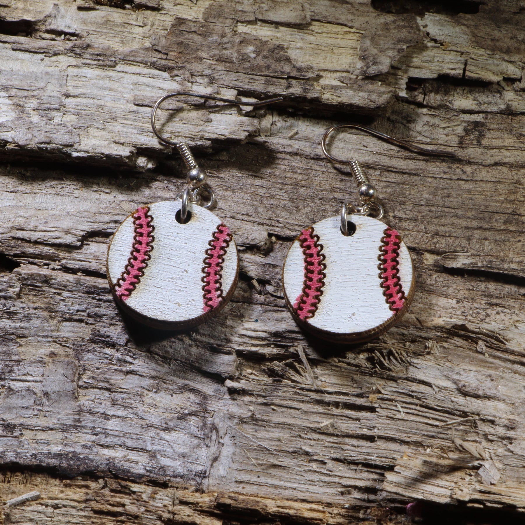 Baseball Wooden Dangle Earrings | Sports Jewelry by Cate's Concepts, LLC