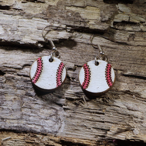 Baseball Wooden Dangle Earrings | Sports Jewelry by Cate's Concepts, LLC