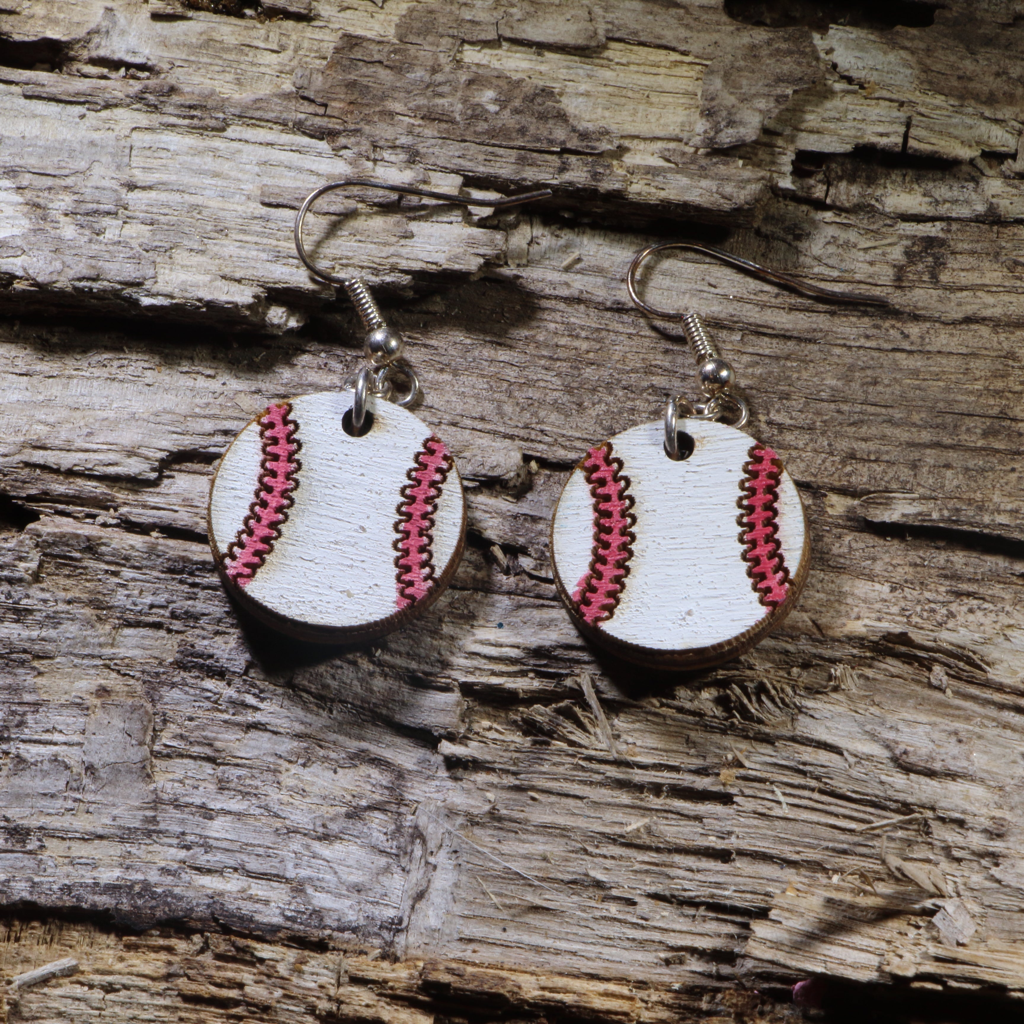 Baseball Wooden Dangle Earrings | Sports Jewelry by Cate's Concepts, LLC
