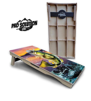 Bass Hole Cornhole Boards - Pro Solution Lite Series by Cornhole Solutions, custom cornhole board main product photo