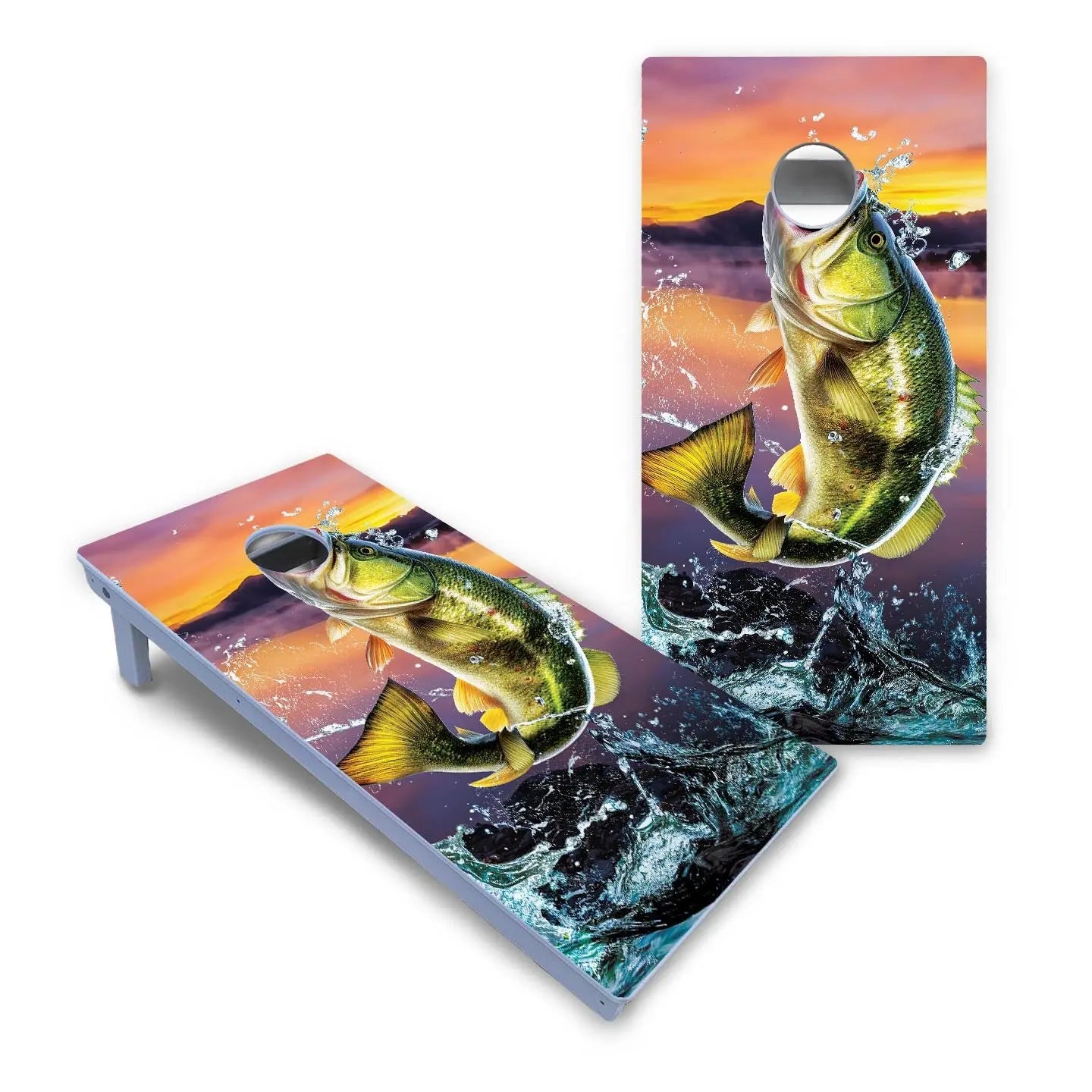 Basshole Fish Cornhole Boards - All Weather Series by Cornhole Solutions, custom cornhole board detail photo 2