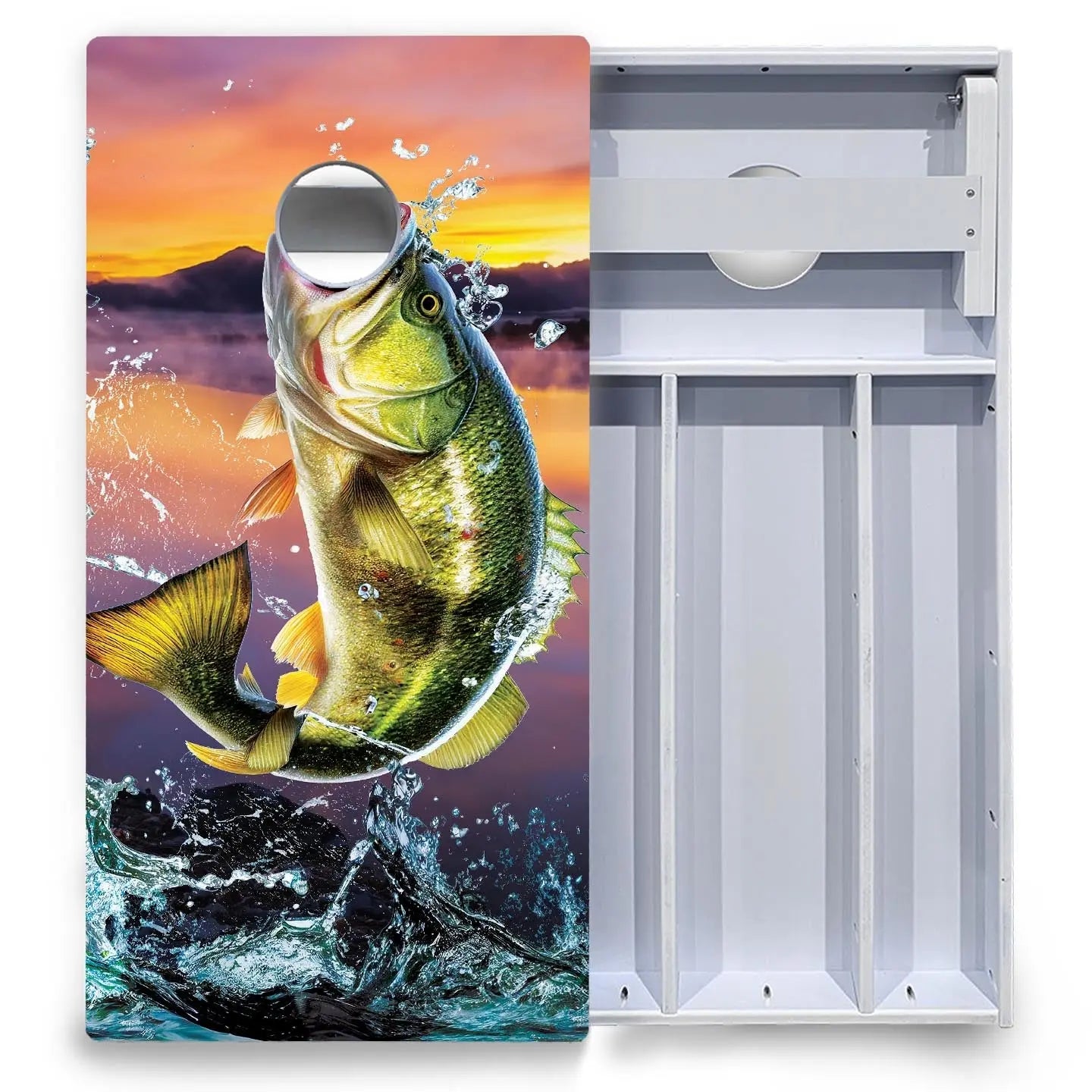 Basshole Fish Cornhole Boards - All Weather Series by Cornhole Solutions, custom cornhole board detail photo 4