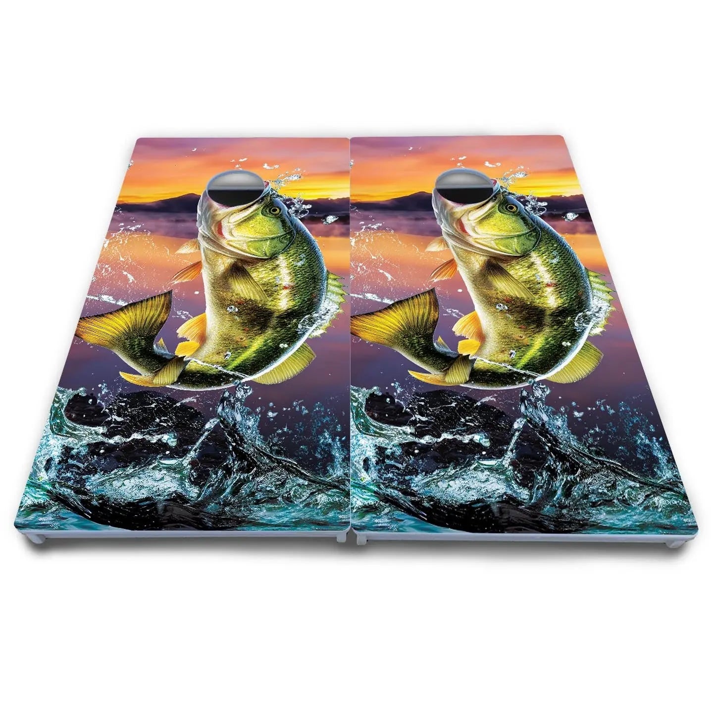 Basshole Fish Cornhole Boards - All Weather Series by Cornhole Solutions, custom cornhole board detail photo 5