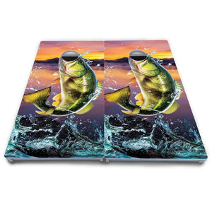 Basshole Fish Cornhole Boards - All Weather Series by Cornhole Solutions, custom cornhole board detail photo 5