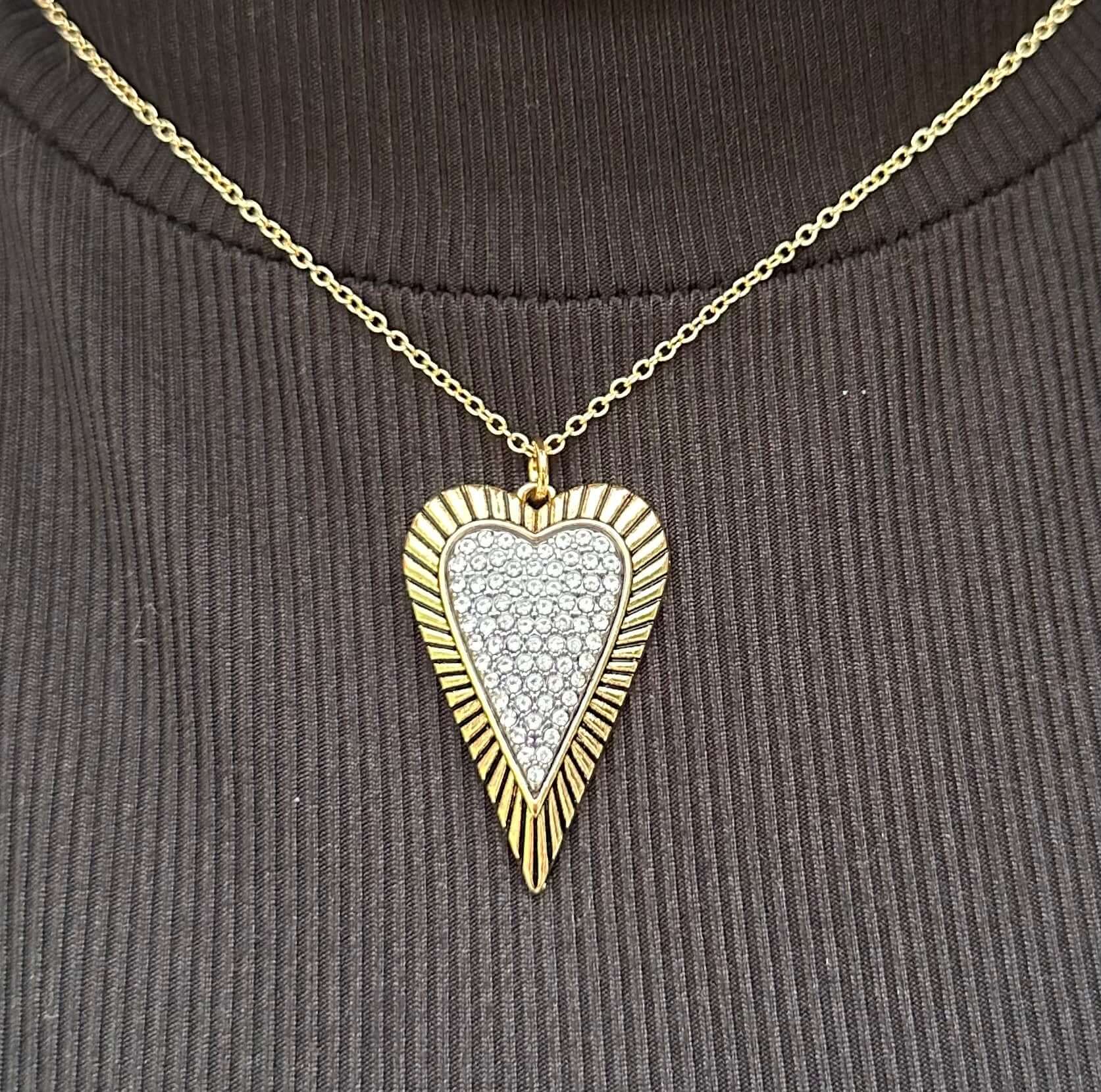 Battle Heart Necklace | Fantasy Cosplay Jewelry Gift by Mushroom Lady Co, handmade jewelry main product photo