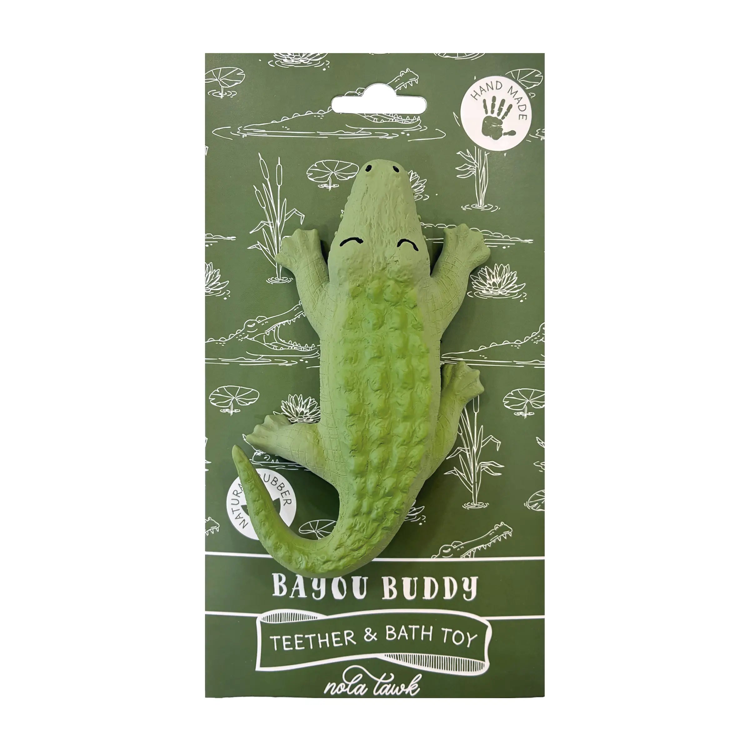 Bayou Buddy Gator Teether & Bath Toy by Nola Tawk, Southern lifestyle apparel main product photo