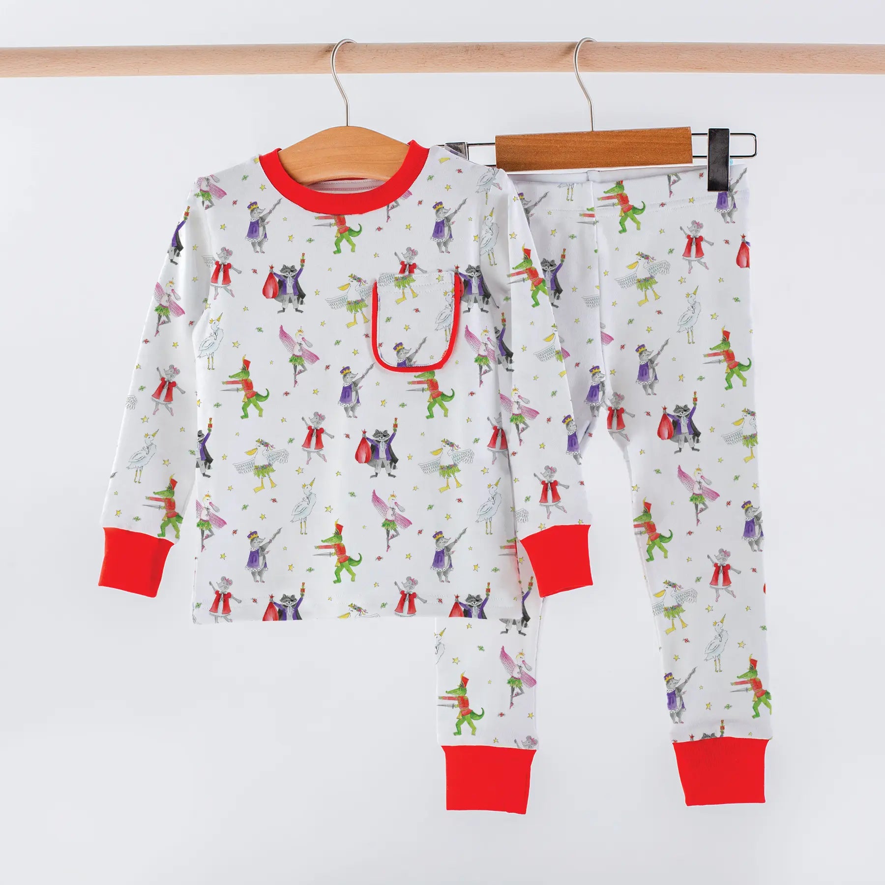 Bayou Nutcracker Cotton Kids Christmas Pajamas by Nola Tawk, Southern food gift main product photo