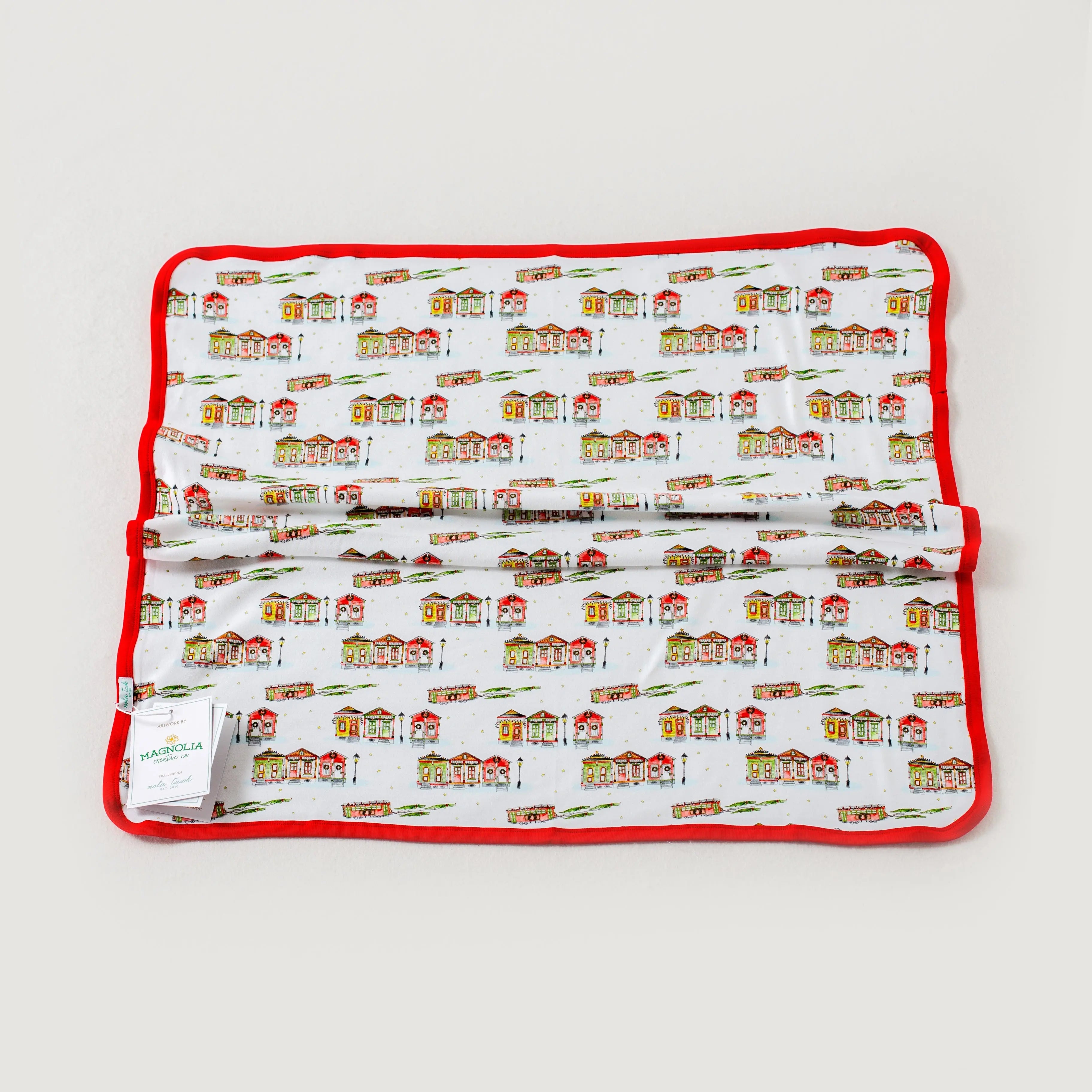 Bayou Wonderland Organic Cotton Christmas Baby Blanket by Nola Tawk, children's boutique clothing main product photo