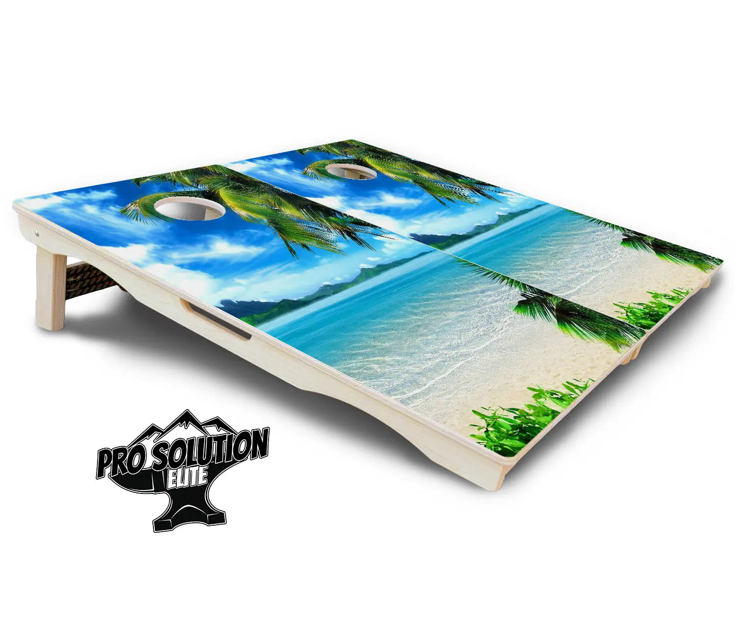 Beach Mountain Scene Cornhole Boards - Pro Solution Elite Series by Cornhole Solutions, custom cornhole board detail photo 5