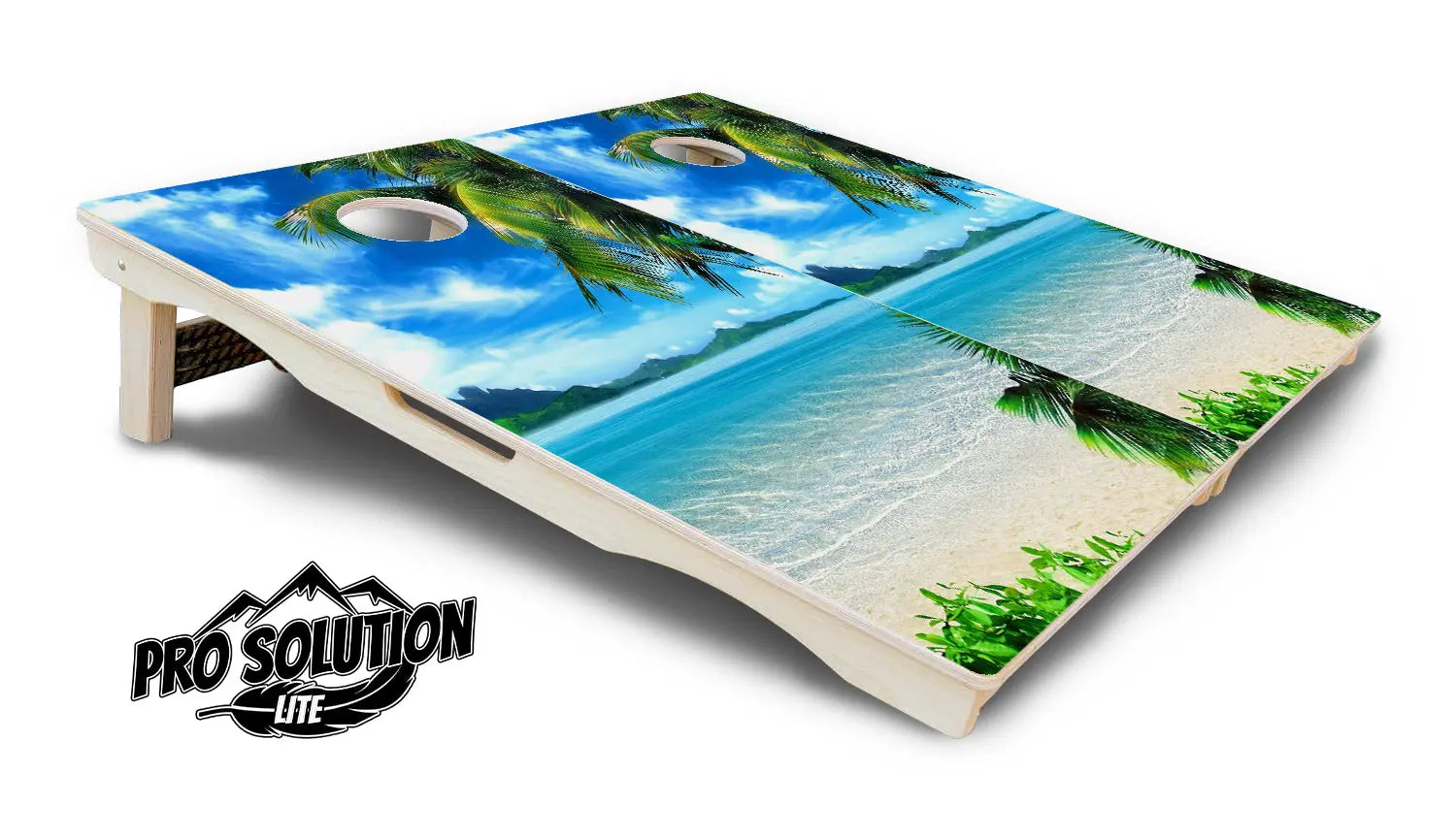 Beach Mountain Scene Cornhole Boards - Pro Solution Lite Series by Cornhole Solutions, custom cornhole board detail photo 5