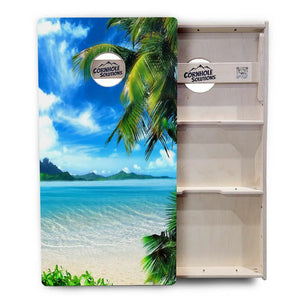 Beach Mountain Scene Cornhole Boards - Professional Tournament Series by Cornhole Solutions, custom cornhole board detail photo 4