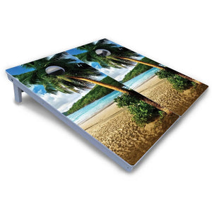 Beach Scene Cornhole Boards - All Weather Series by Cornhole Solutions, custom cornhole board detail photo 3